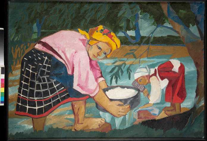 Goncharova-Natalia-Campesinas-Óleo-sobre-Lienzo-1910